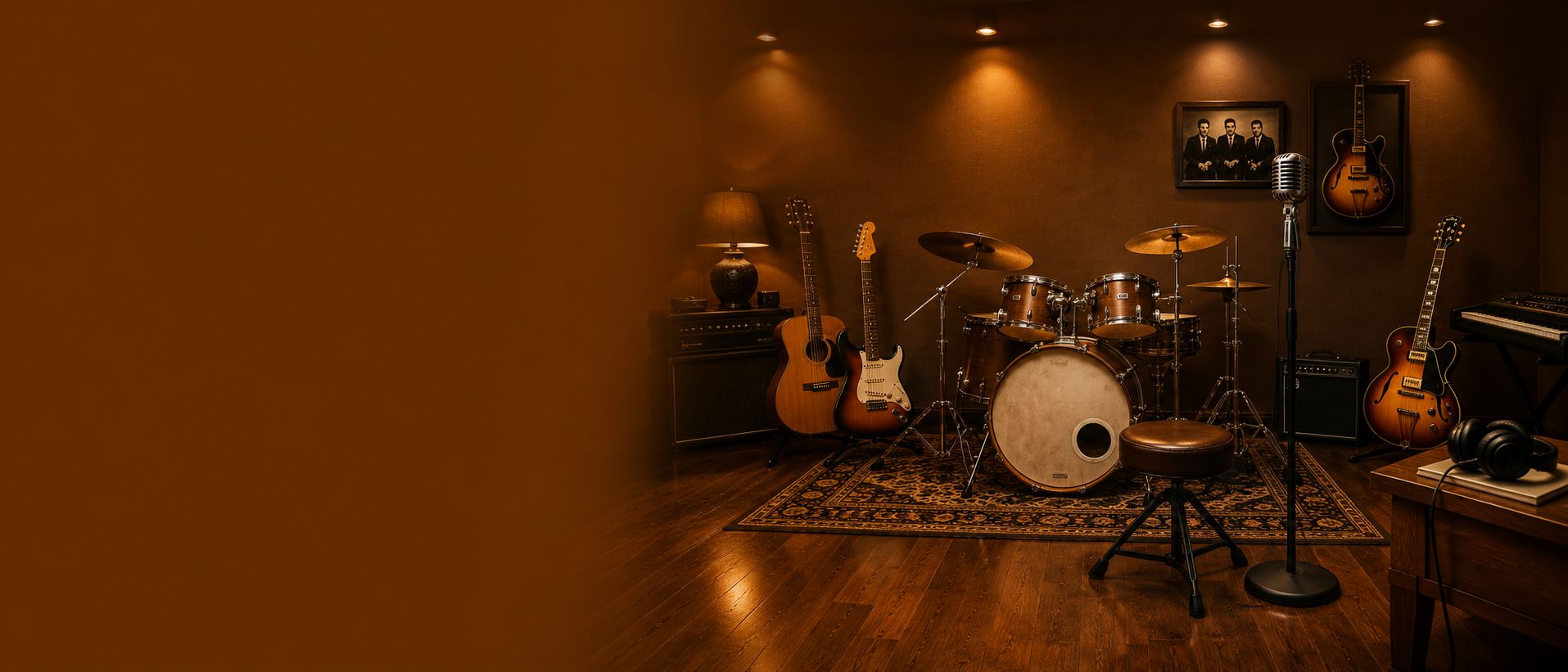 Sala de percussão da EArte, escola de música e artes no bairro São João, em Porto Alegre