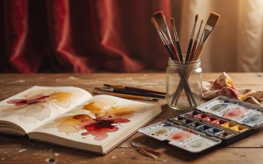 Sala de artes da EArte, com espaço para desenho e pintura